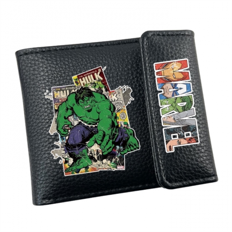 Marvel Anime Litchi Pattern Hidden Buckle Half Fold Printed Wallet 12X10X2CM