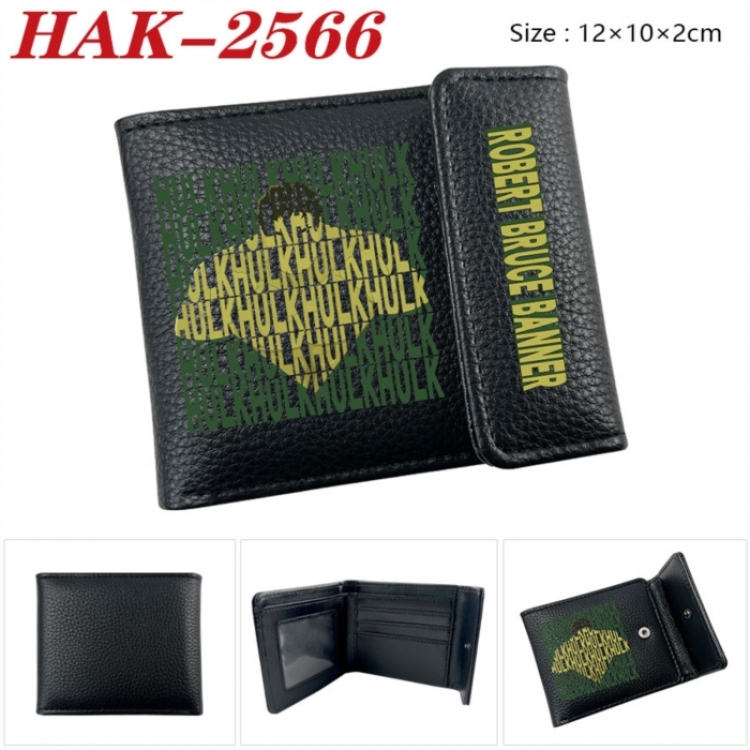 Marvel Anime Litchi Pattern Hidden Buckle Half Fold Printed Wallet 12X10X2CM