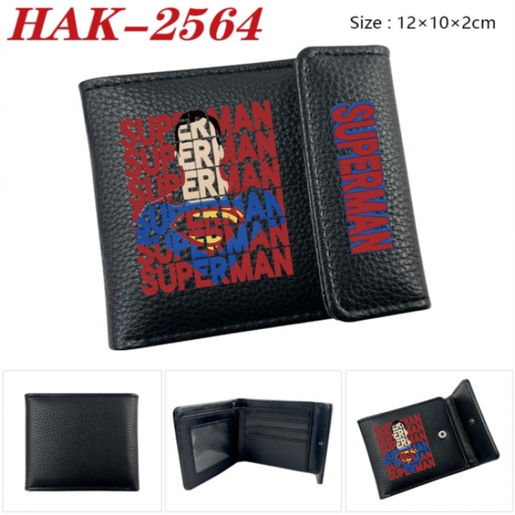 Marvel Anime Litchi Pattern Hidden Buckle Half Fold Printed Wallet 12X10X2CM