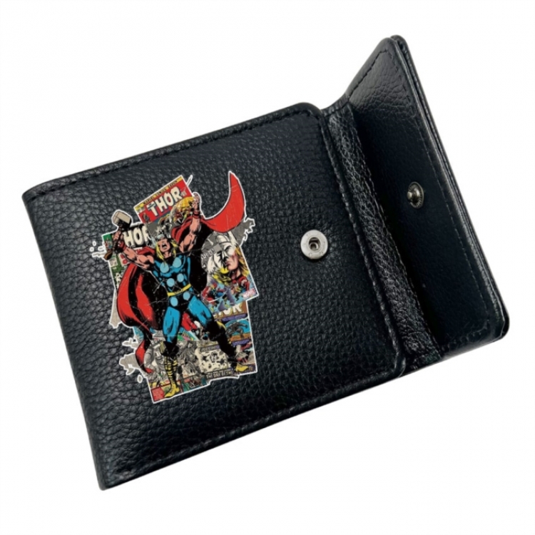 Marvel Anime Litchi Pattern Hidden Buckle Half Fold Printed Wallet 12X10X2CM