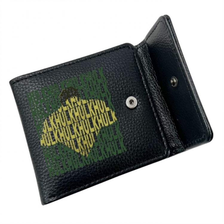 Marvel Anime Litchi Pattern Hidden Buckle Half Fold Printed Wallet 12X10X2CM