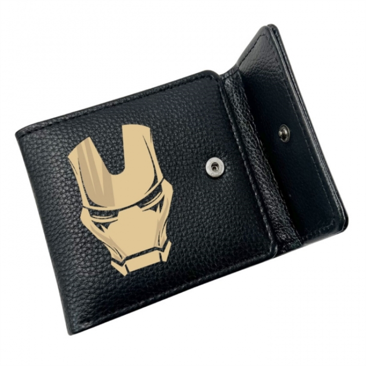 Marvel Anime Litchi Pattern Hidden Buckle Half Fold Printed Wallet 12X10X2CM