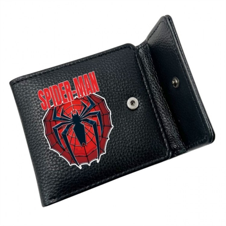Marvel Anime Litchi Pattern Hidden Buckle Half Fold Printed Wallet 12X10X2CM