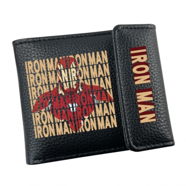 Marvel Anime Litchi Pattern Hidden Buckle Half Fold Printed Wallet 12X10X2CM