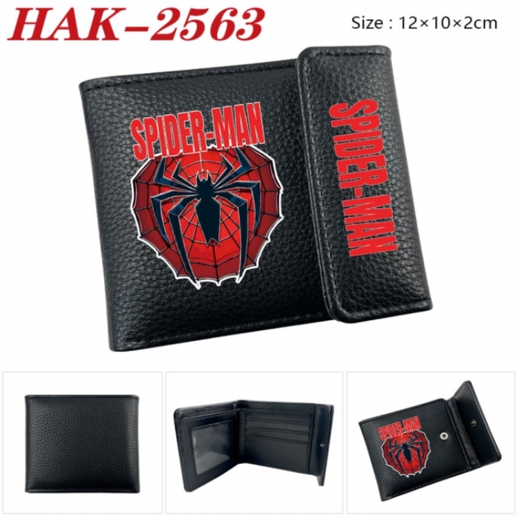 Marvel Anime Litchi Pattern Hidden Buckle Half Fold Printed Wallet 12X10X2CM