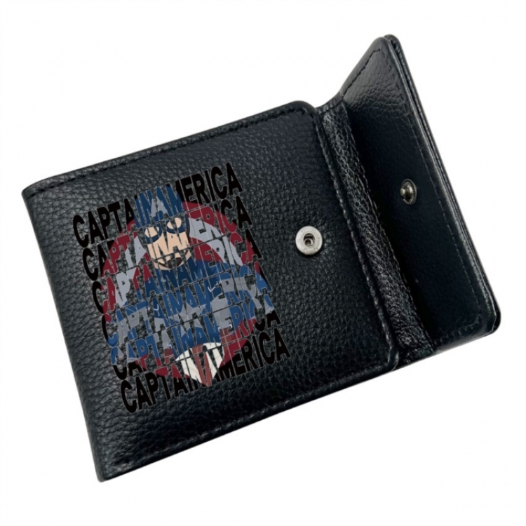 Marvel Anime Litchi Pattern Hidden Buckle Half Fold Printed Wallet 12X10X2CM