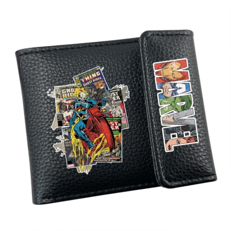 Marvel Anime Litchi Pattern Hidden Buckle Half Fold Printed Wallet 12X10X2CM
