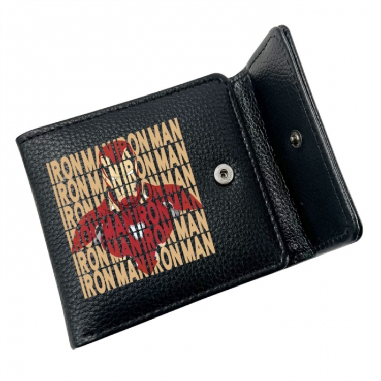 Marvel Anime Litchi Pattern Hidden Buckle Half Fold Printed Wallet 12X10X2CM