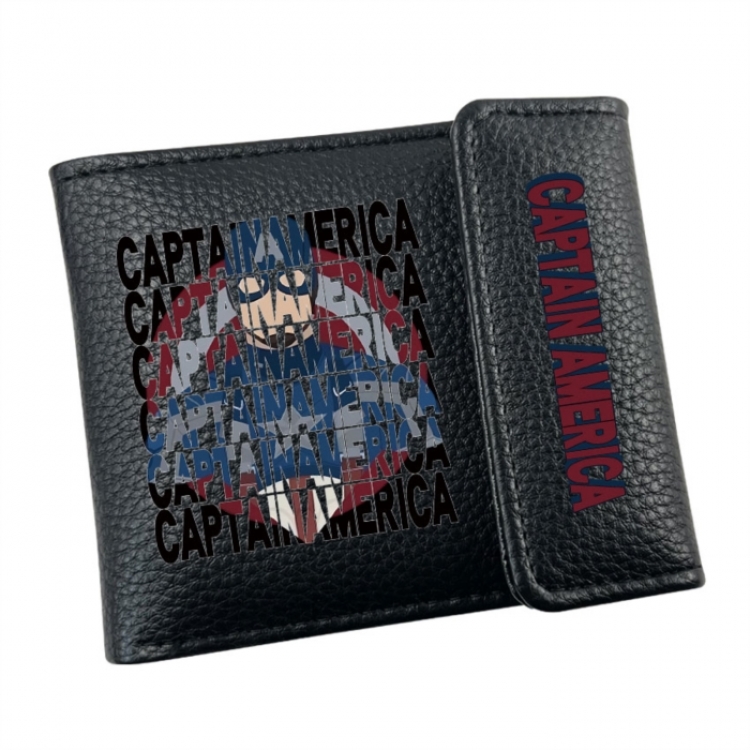 Marvel Anime Litchi Pattern Hidden Buckle Half Fold Printed Wallet 12X10X2CM