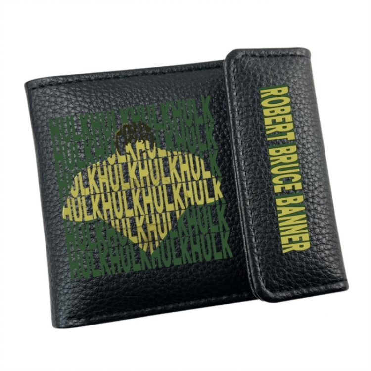 Marvel Anime Litchi Pattern Hidden Buckle Half Fold Printed Wallet 12X10X2CM