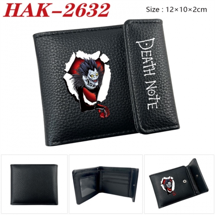 Death note Anime Litchi Pattern Hidden Buckle Half Fold Printed Wallet 12X10X2CM