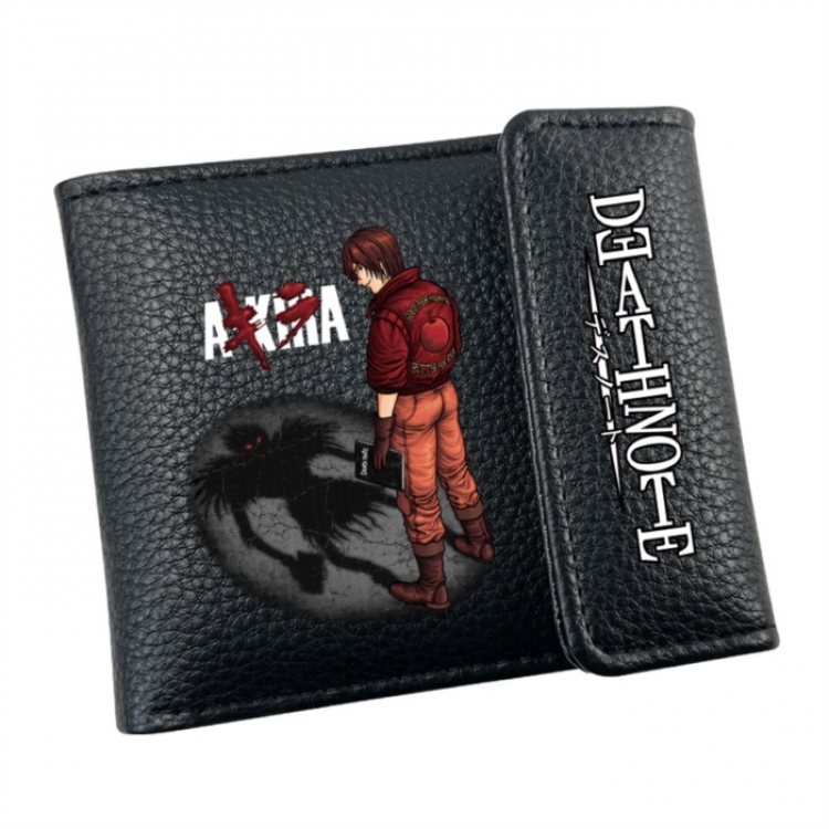 Death note Anime Litchi Pattern Hidden Buckle Half Fold Printed Wallet 12X10X2CM