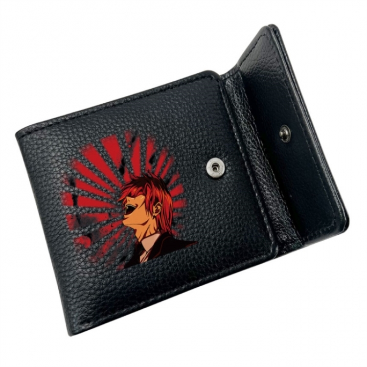 Death note Anime Litchi Pattern Hidden Buckle Half Fold Printed Wallet 12X10X2CM