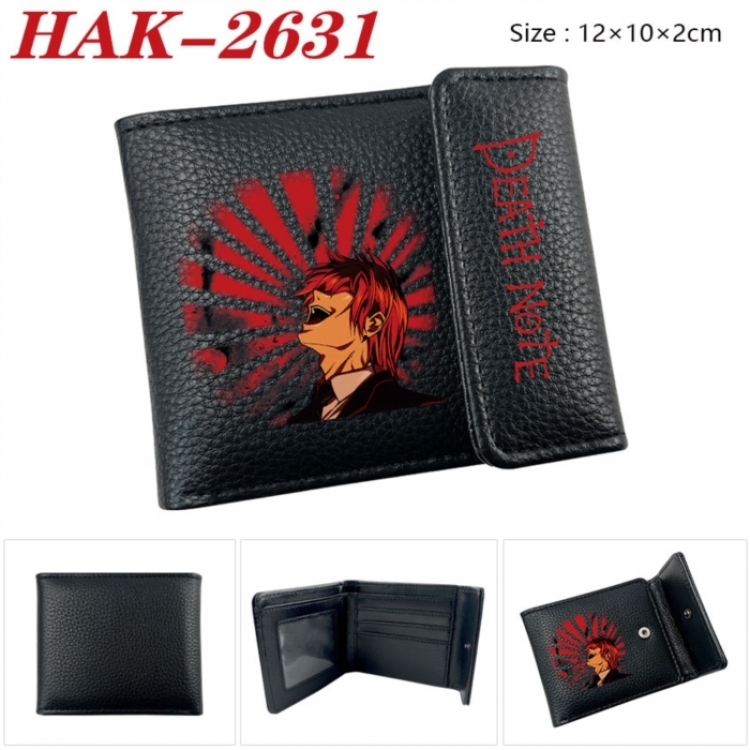 Death note Anime Litchi Pattern Hidden Buckle Half Fold Printed Wallet 12X10X2CM