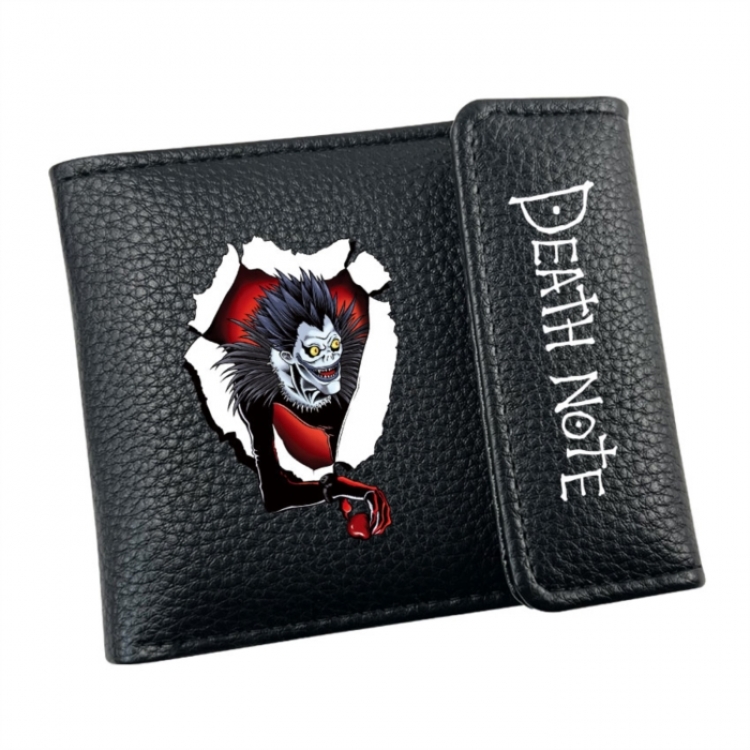 Death note Anime Litchi Pattern Hidden Buckle Half Fold Printed Wallet 12X10X2CM