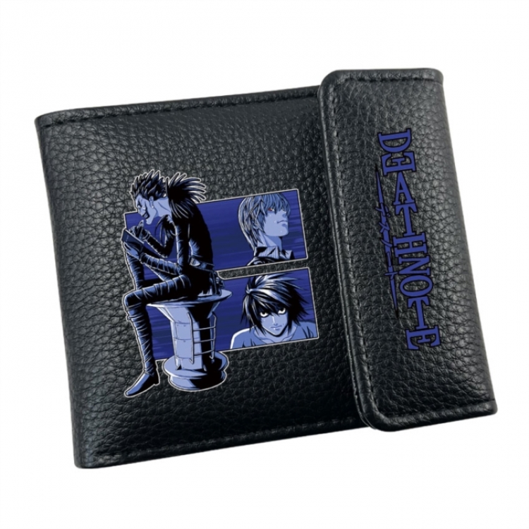 Death note Anime Litchi Pattern Hidden Buckle Half Fold Printed Wallet 12X10X2CM