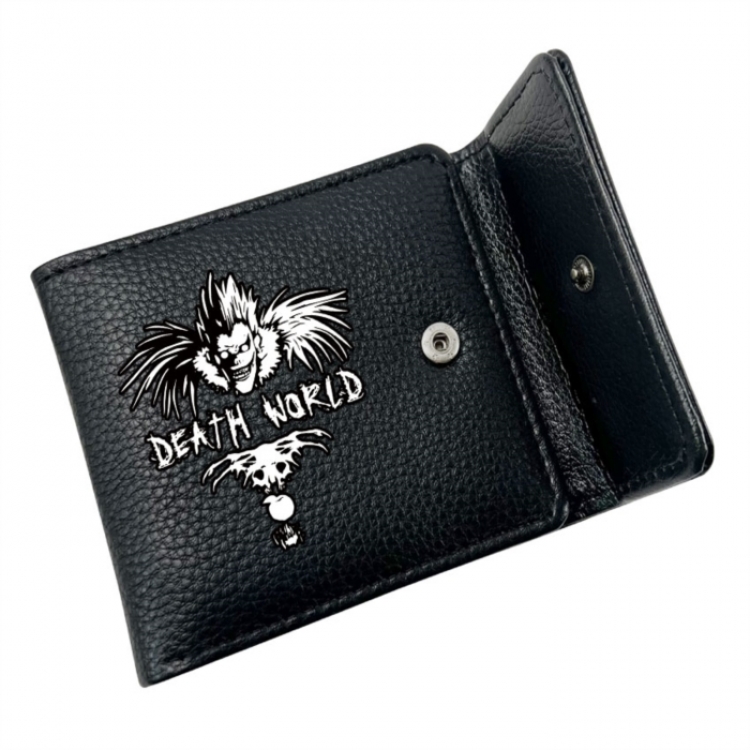 Death note Anime Litchi Pattern Hidden Buckle Half Fold Printed Wallet 12X10X2CM