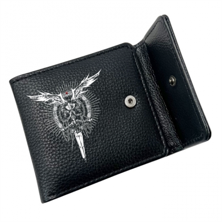 Death note Anime Litchi Pattern Hidden Buckle Half Fold Printed Wallet 12X10X2CM
