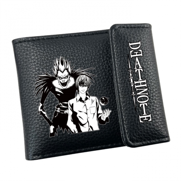 Death note Anime Litchi Pattern Hidden Buckle Half Fold Printed Wallet 12X10X2CM