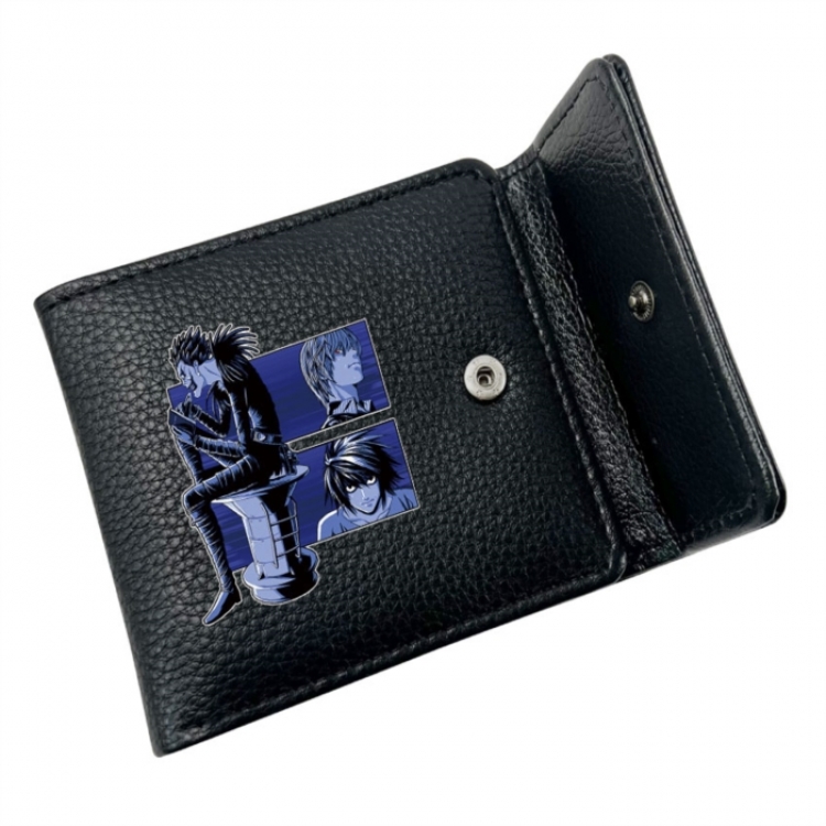 Death note Anime Litchi Pattern Hidden Buckle Half Fold Printed Wallet 12X10X2CM