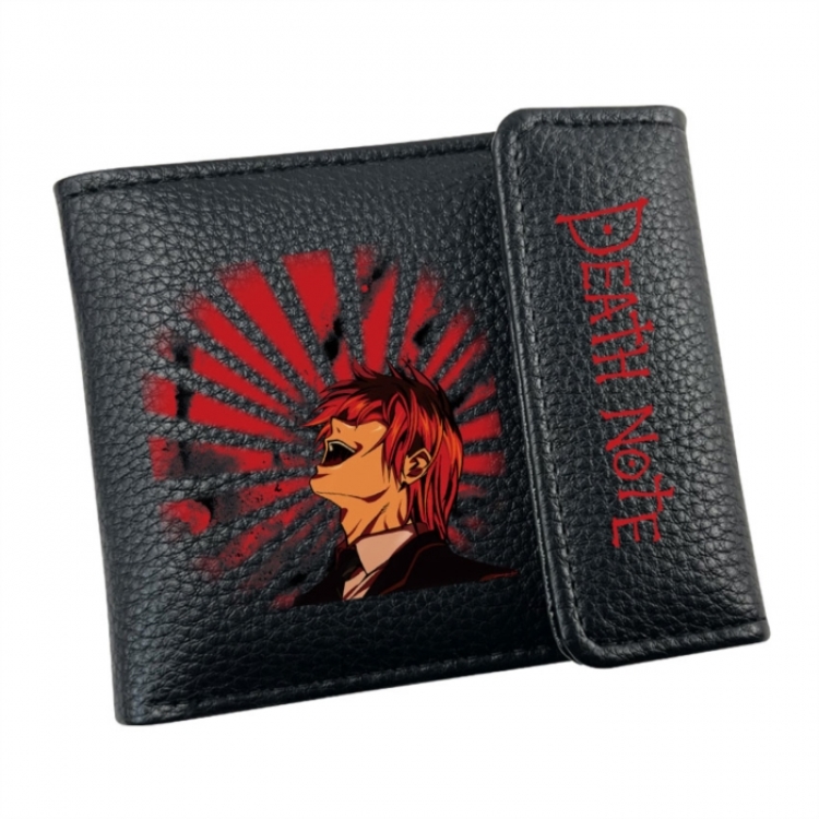 Death note Anime Litchi Pattern Hidden Buckle Half Fold Printed Wallet 12X10X2CM