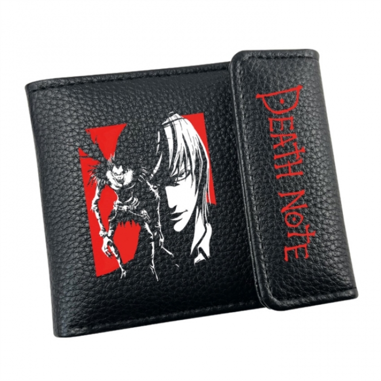 Death note Anime Litchi Pattern Hidden Buckle Half Fold Printed Wallet 12X10X2CM