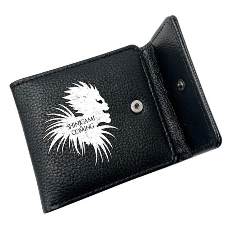 Death note Anime Litchi Pattern Hidden Buckle Half Fold Printed Wallet 12X10X2CM
