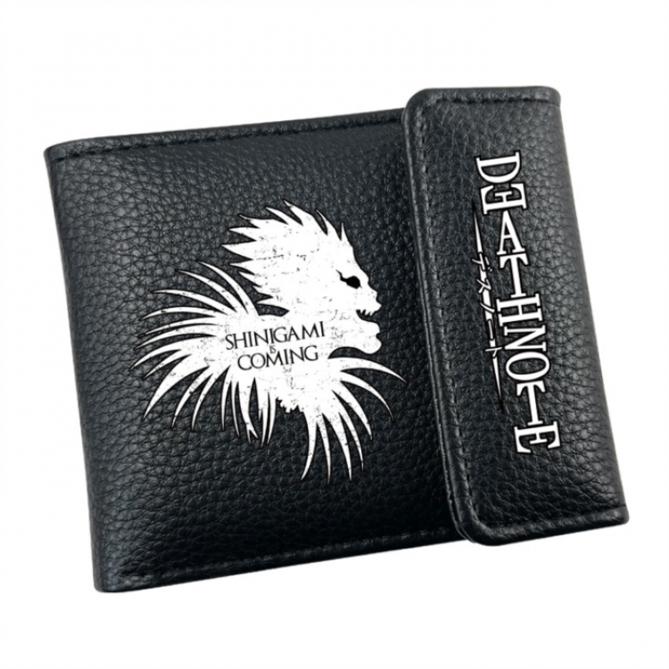 Death note Anime Litchi Pattern Hidden Buckle Half Fold Printed Wallet 12X10X2CM