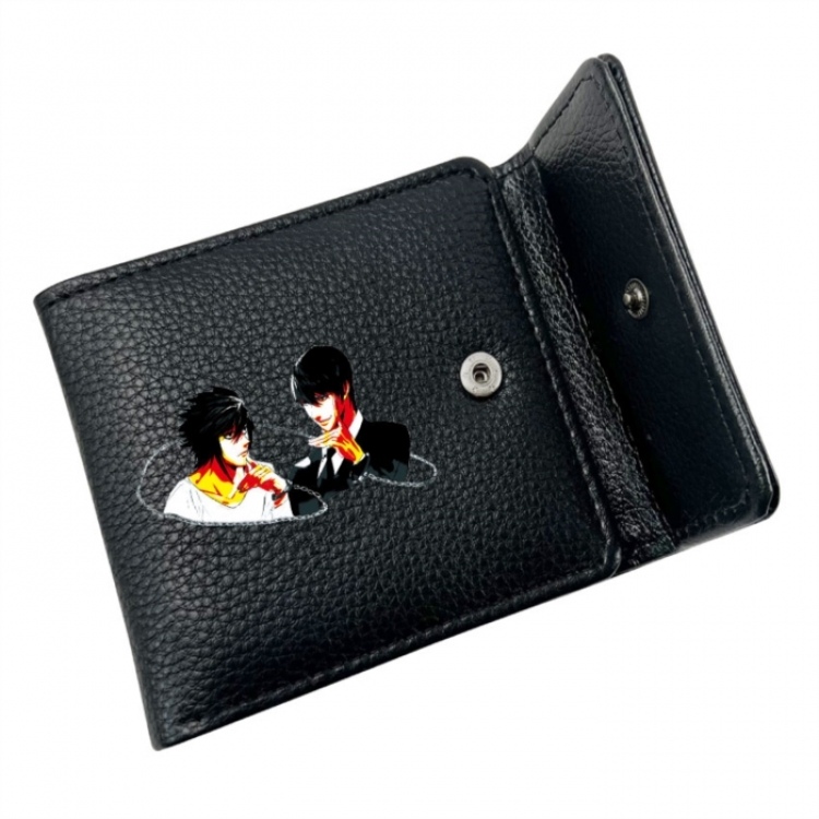 Death note Anime Litchi Pattern Hidden Buckle Half Fold Printed Wallet 12X10X2CM
