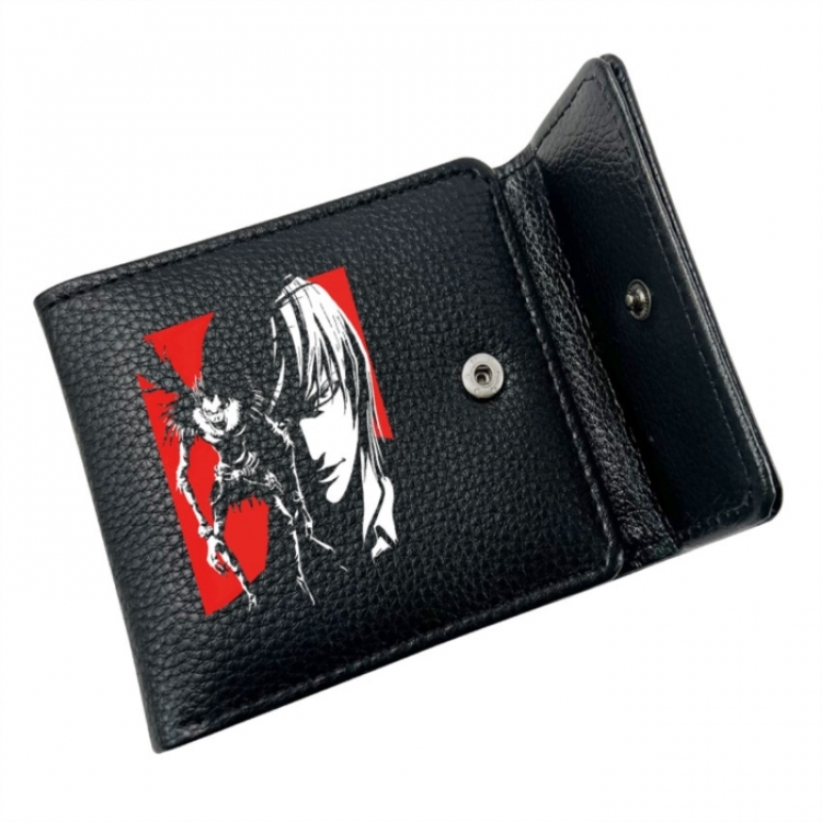Death note Anime Litchi Pattern Hidden Buckle Half Fold Printed Wallet 12X10X2CM
