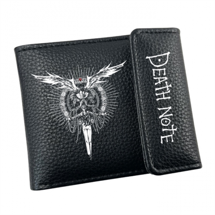 Death note Anime Litchi Pattern Hidden Buckle Half Fold Printed Wallet 12X10X2CM
