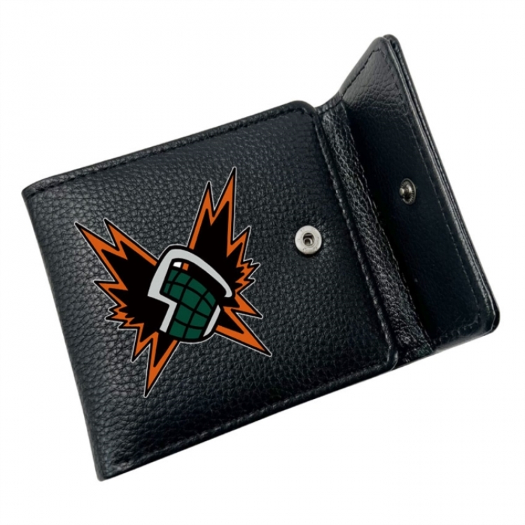 My Hero Academia Anime Litchi Pattern Hidden Buckle Half Fold Printed Wallet 12X10X2CM