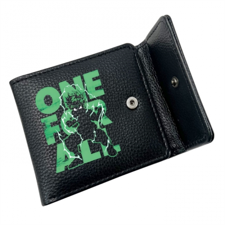 My Hero Academia Anime Litchi Pattern Hidden Buckle Half Fold Printed Wallet 12X10X2CM