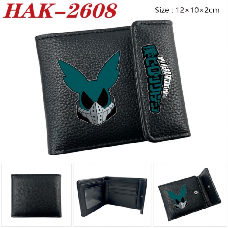 My Hero Academia Anime Litchi Pattern Hidden Buckle Half Fold Printed Wallet 12X10X2CM