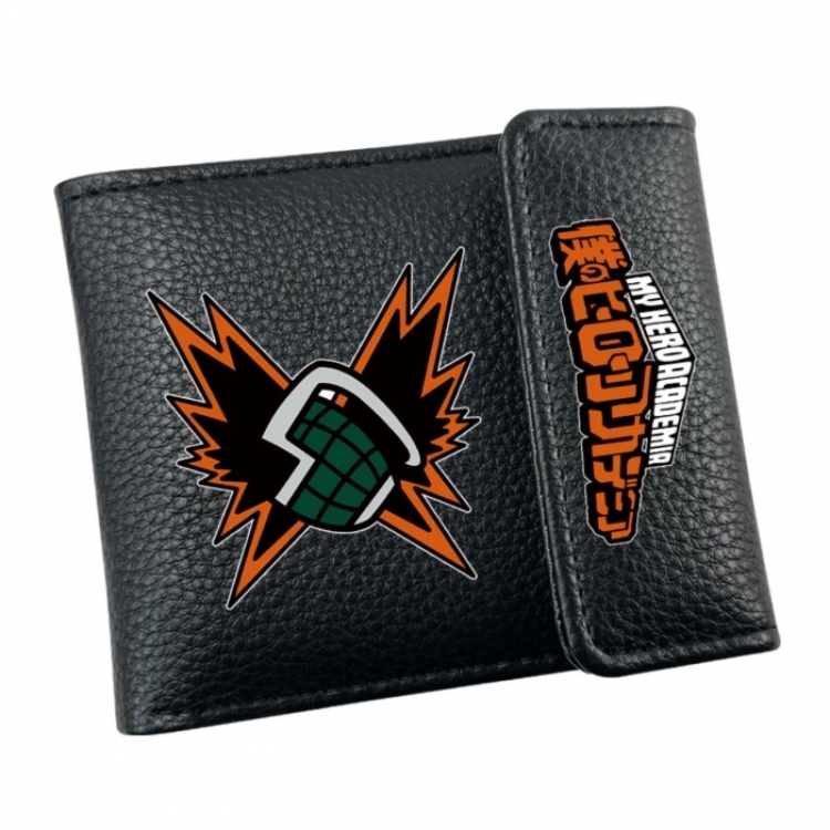 My Hero Academia Anime Litchi Pattern Hidden Buckle Half Fold Printed Wallet 12X10X2CM