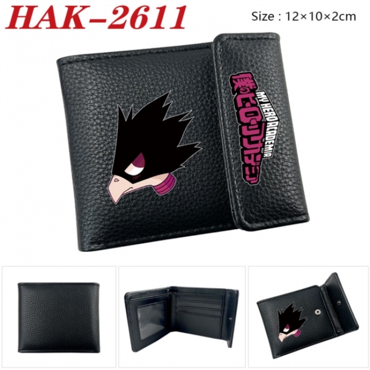 My Hero Academia Anime Litchi Pattern Hidden Buckle Half Fold Printed Wallet 12X10X2CM
