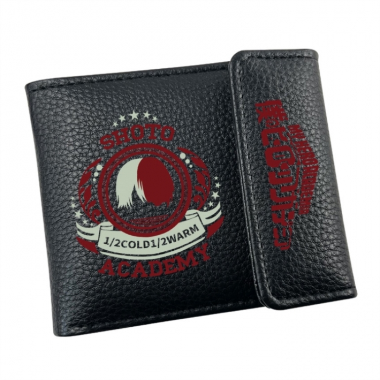 My Hero Academia Anime Litchi Pattern Hidden Buckle Half Fold Printed Wallet 12X10X2CM