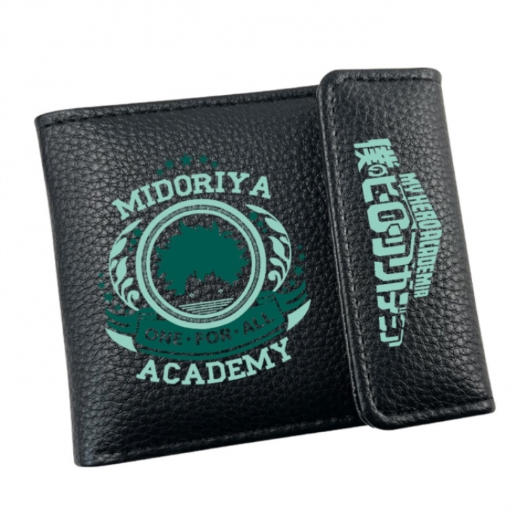 My Hero Academia Anime Litchi Pattern Hidden Buckle Half Fold Printed Wallet 12X10X2CM