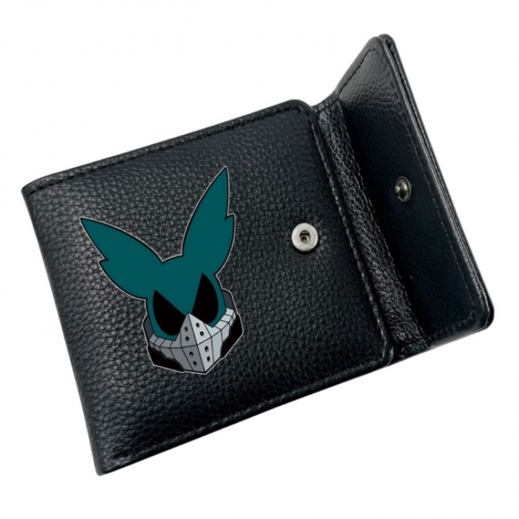 My Hero Academia Anime Litchi Pattern Hidden Buckle Half Fold Printed Wallet 12X10X2CM