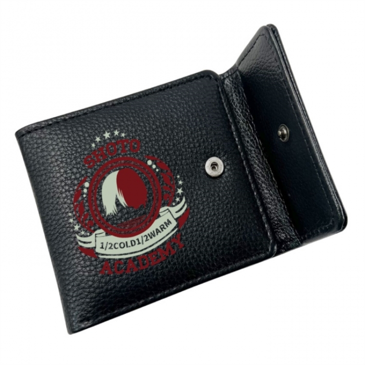 My Hero Academia Anime Litchi Pattern Hidden Buckle Half Fold Printed Wallet 12X10X2CM