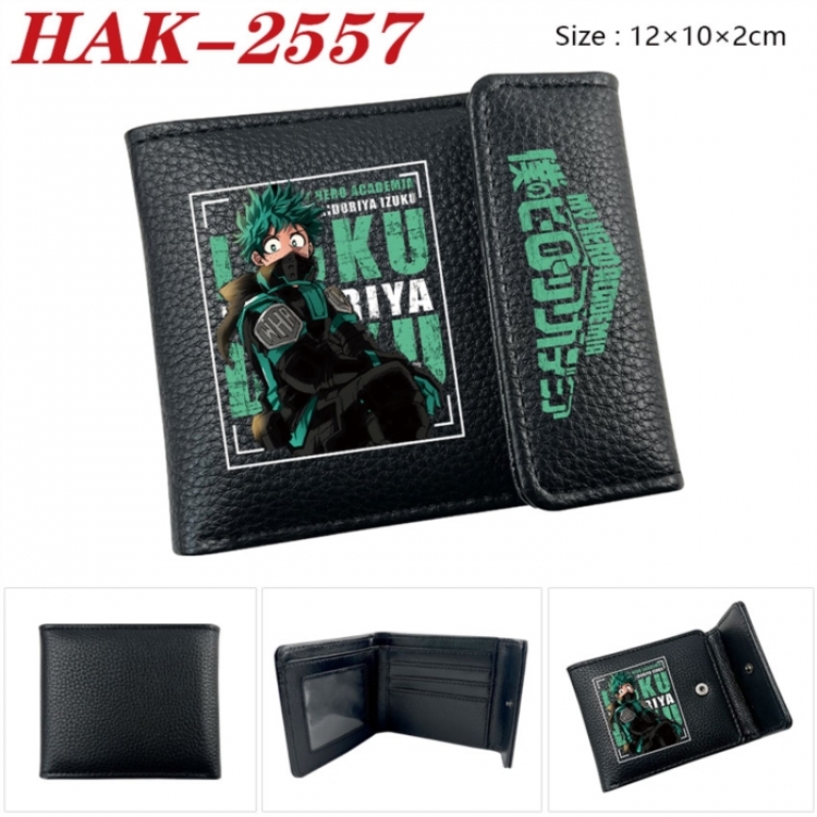 My Hero Academia Anime Litchi Pattern Hidden Buckle Half Fold Printed Wallet 12X10X2CM
