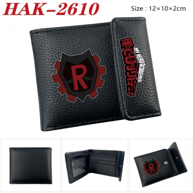 My Hero Academia Anime Litchi Pattern Hidden Buckle Half Fold Printed Wallet 12X10X2CM
