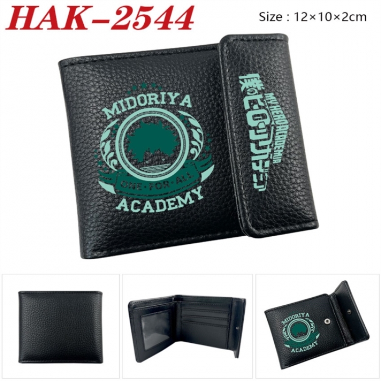 My Hero Academia Anime Litchi Pattern Hidden Buckle Half Fold Printed Wallet 12X10X2CM