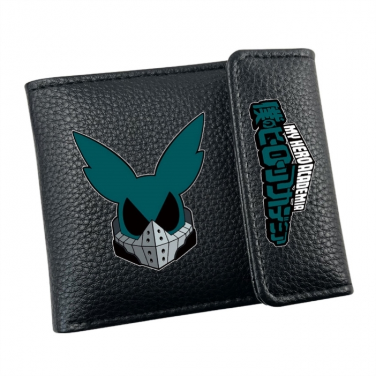 My Hero Academia Anime Litchi Pattern Hidden Buckle Half Fold Printed Wallet 12X10X2CM