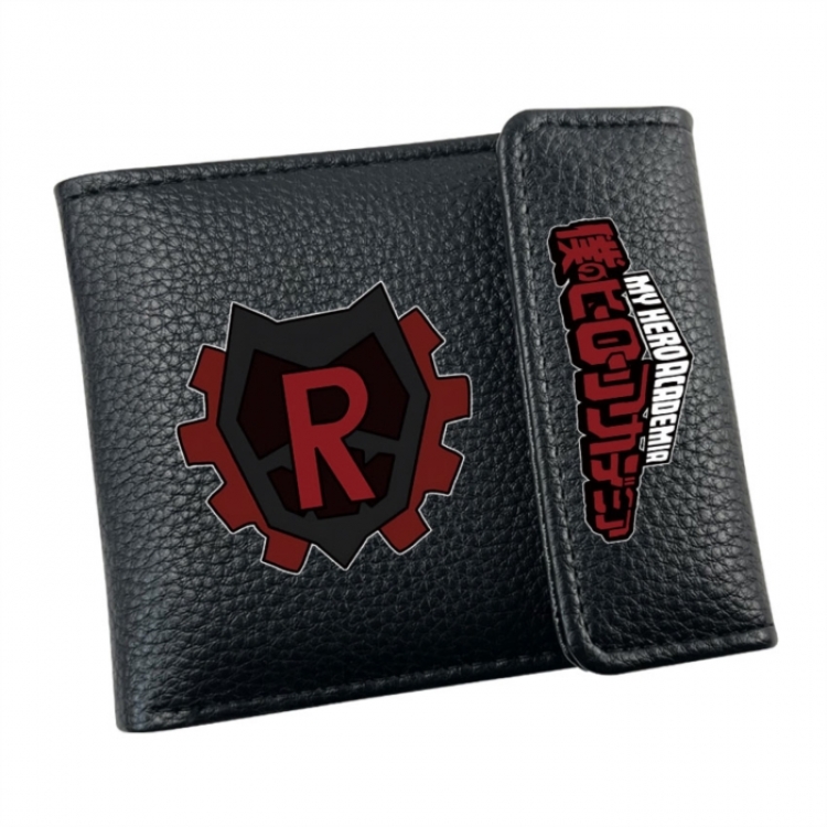 My Hero Academia Anime Litchi Pattern Hidden Buckle Half Fold Printed Wallet 12X10X2CM