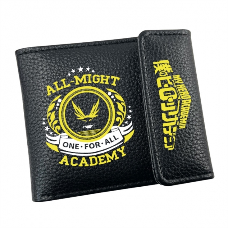My Hero Academia Anime Litchi Pattern Hidden Buckle Half Fold Printed Wallet 12X10X2CM