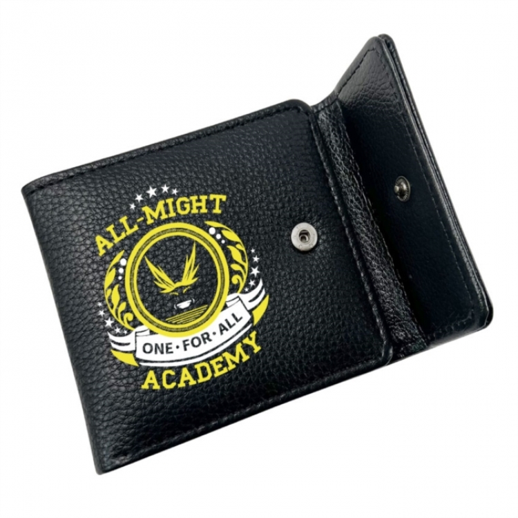 My Hero Academia Anime Litchi Pattern Hidden Buckle Half Fold Printed Wallet 12X10X2CM