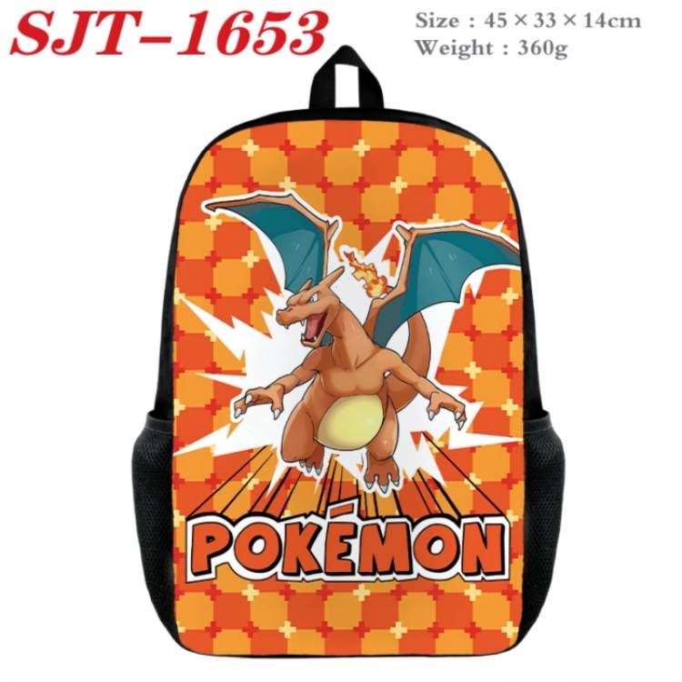 Pokemon Anime nylon canvas backpack student backpack 45x33x14cm