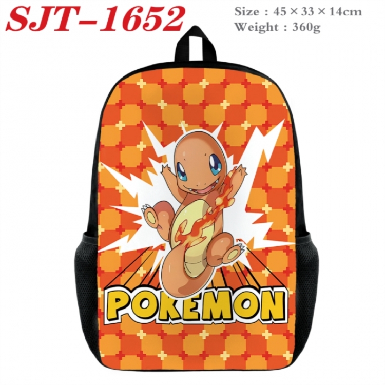 Pokemon Anime nylon canvas backpack student backpack 45x33x14cm