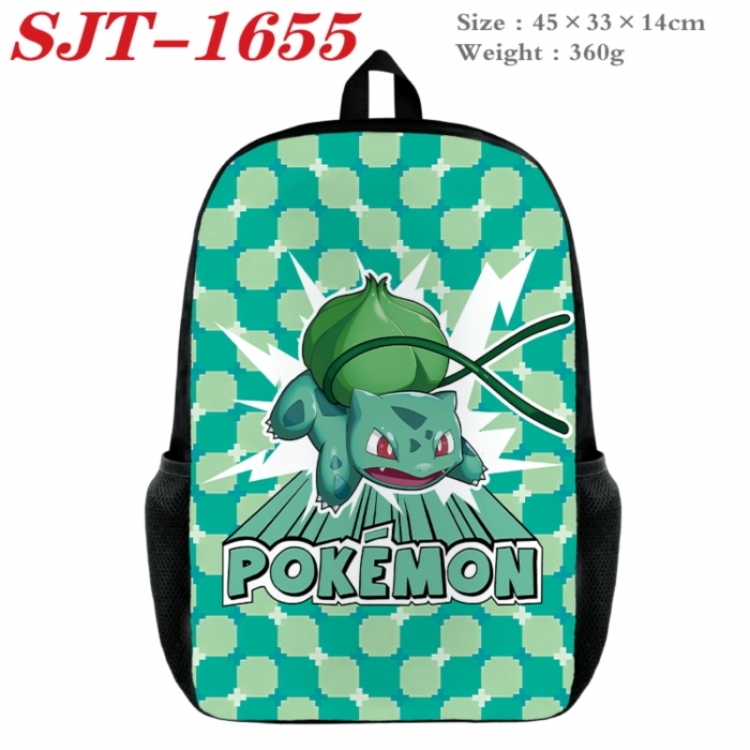 Pokemon Anime nylon canvas backpack student backpack 45x33x14cm
